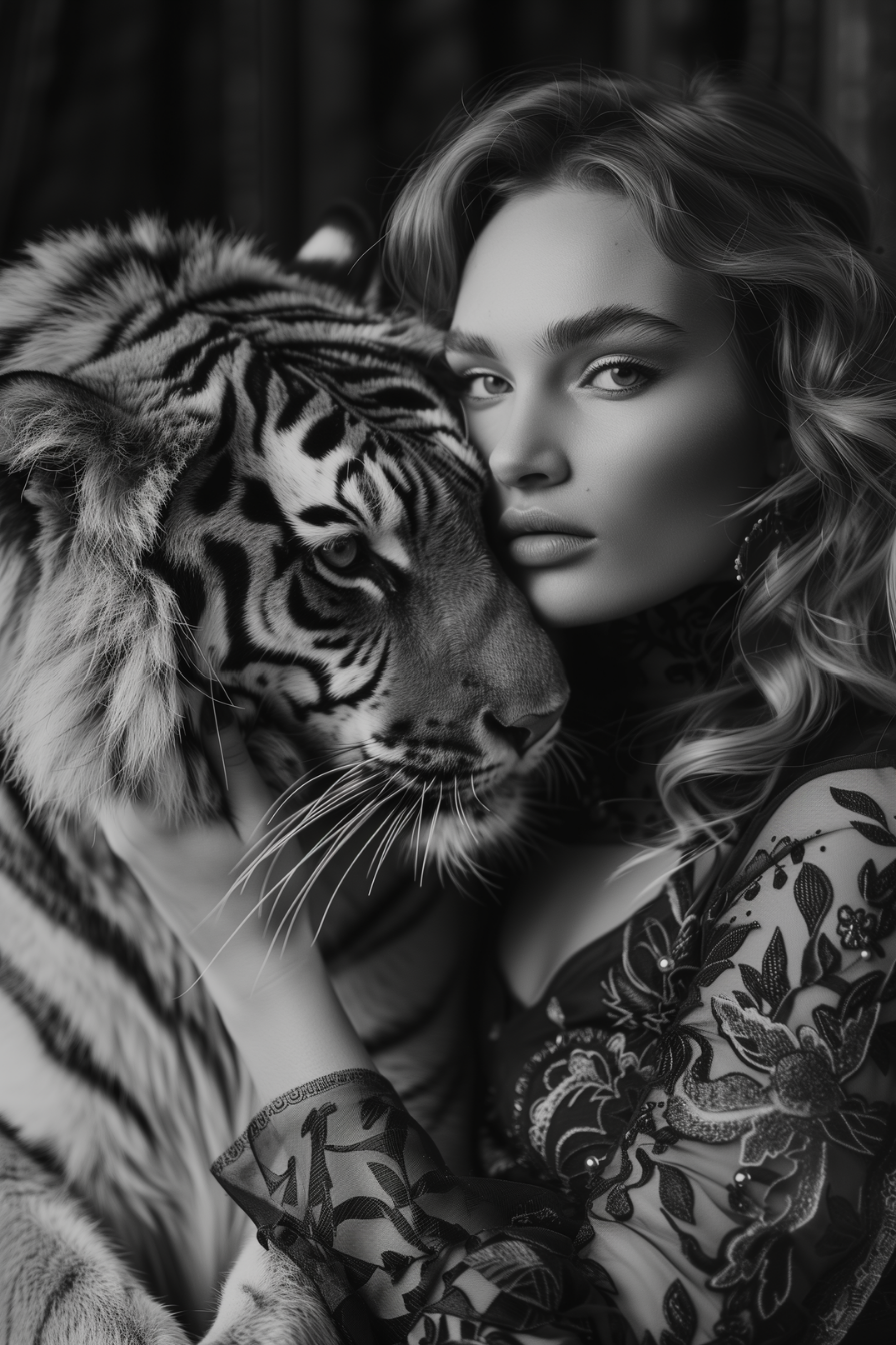 Woman with Tiger - Storefique