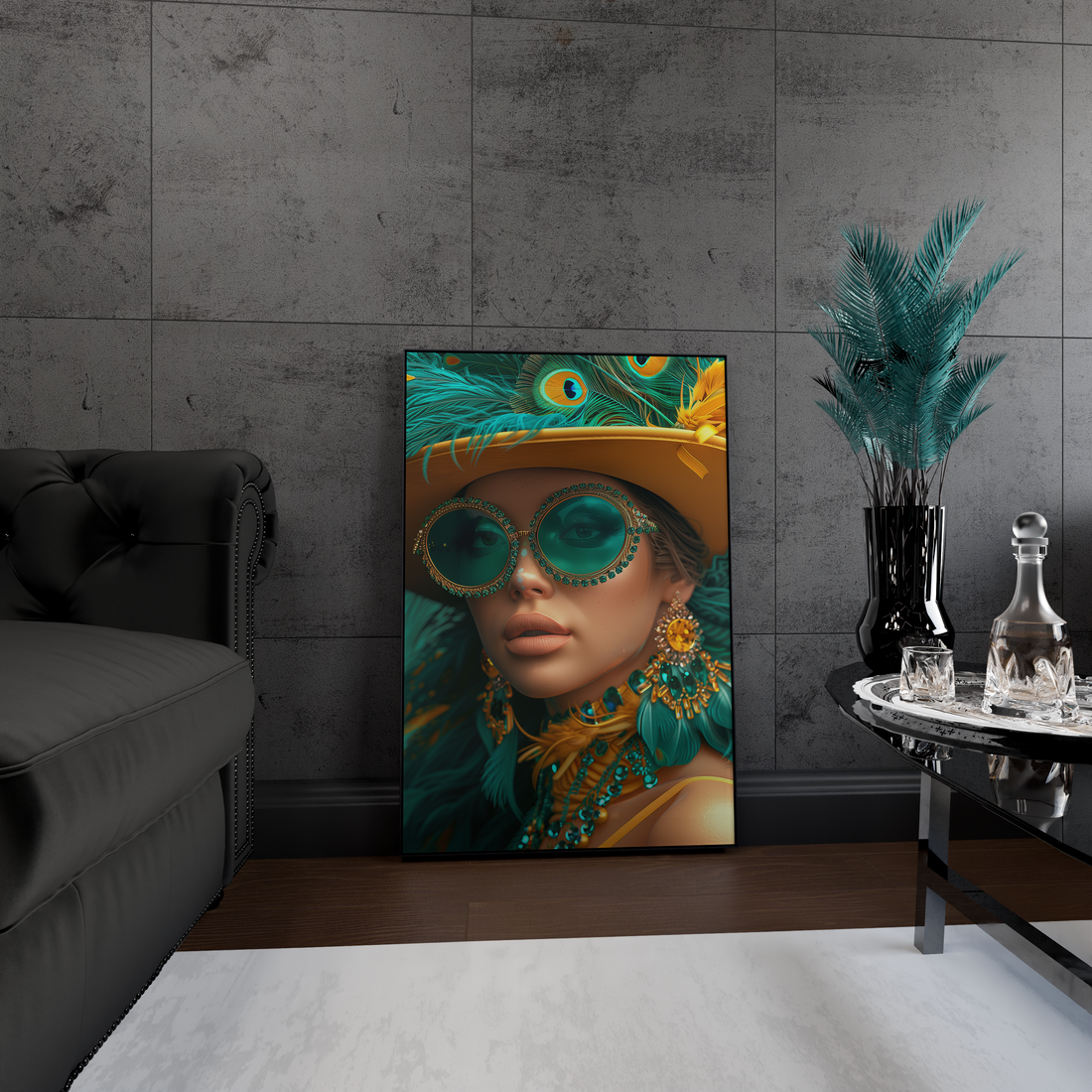 Fashion wanddecoratie van Storefique met luxe modeprints op plexiglas, dibond en canvas. Iconische en tijdloze stijlen voor een elegant interieur.