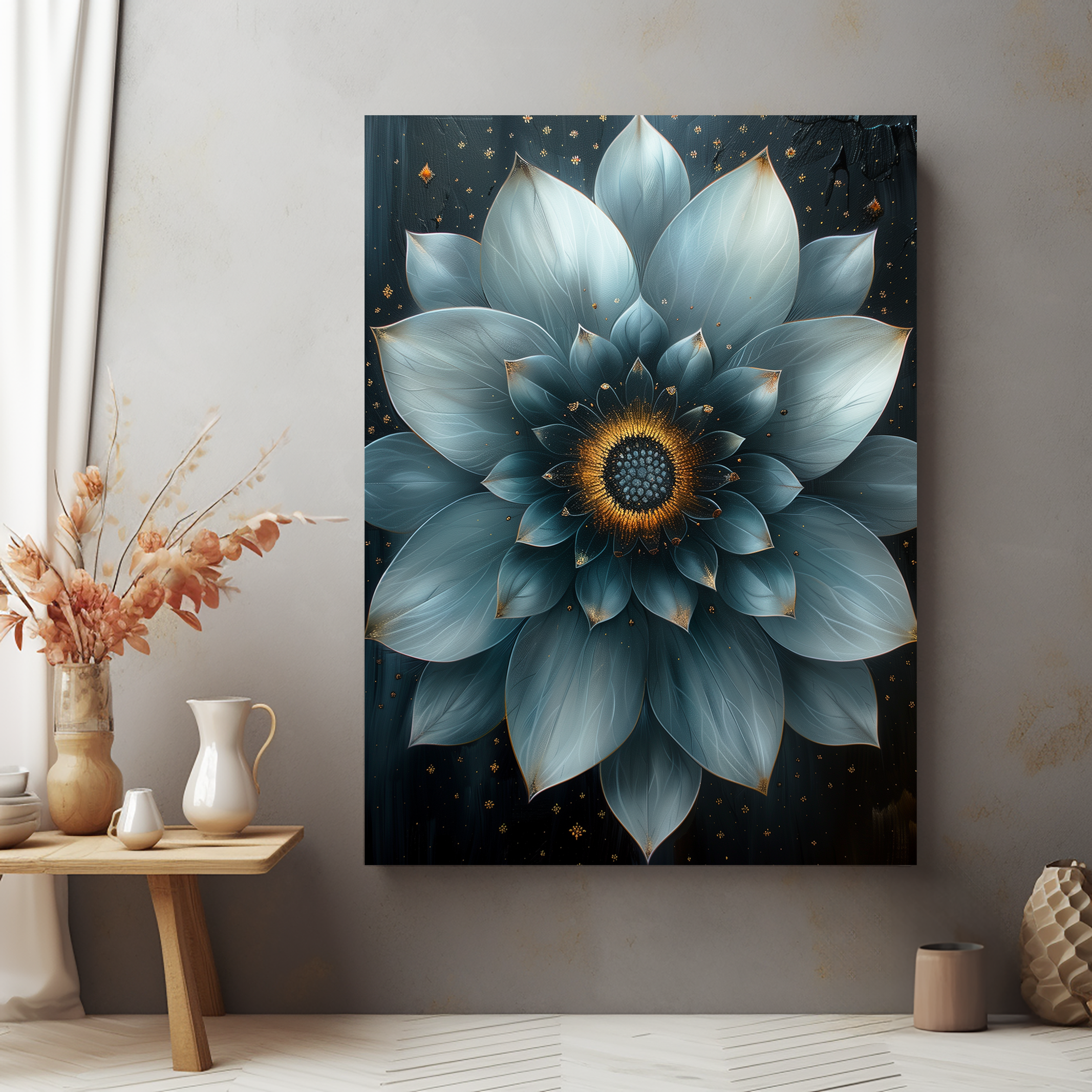 Stijlvolle wanddecoratie op plexiglas, dibond, en canvas uit de Flower collectie – luxe voor uw muur