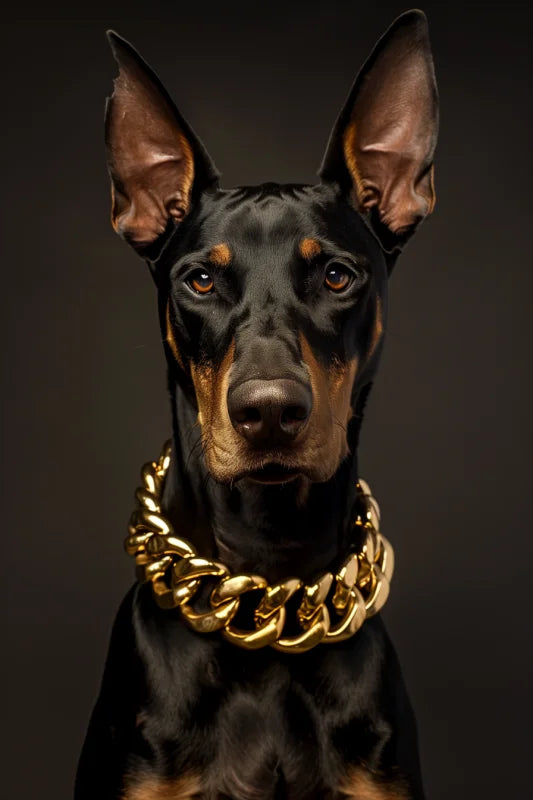 Plexiglas wanddecoratie met een trotse en majestueuze Doberman