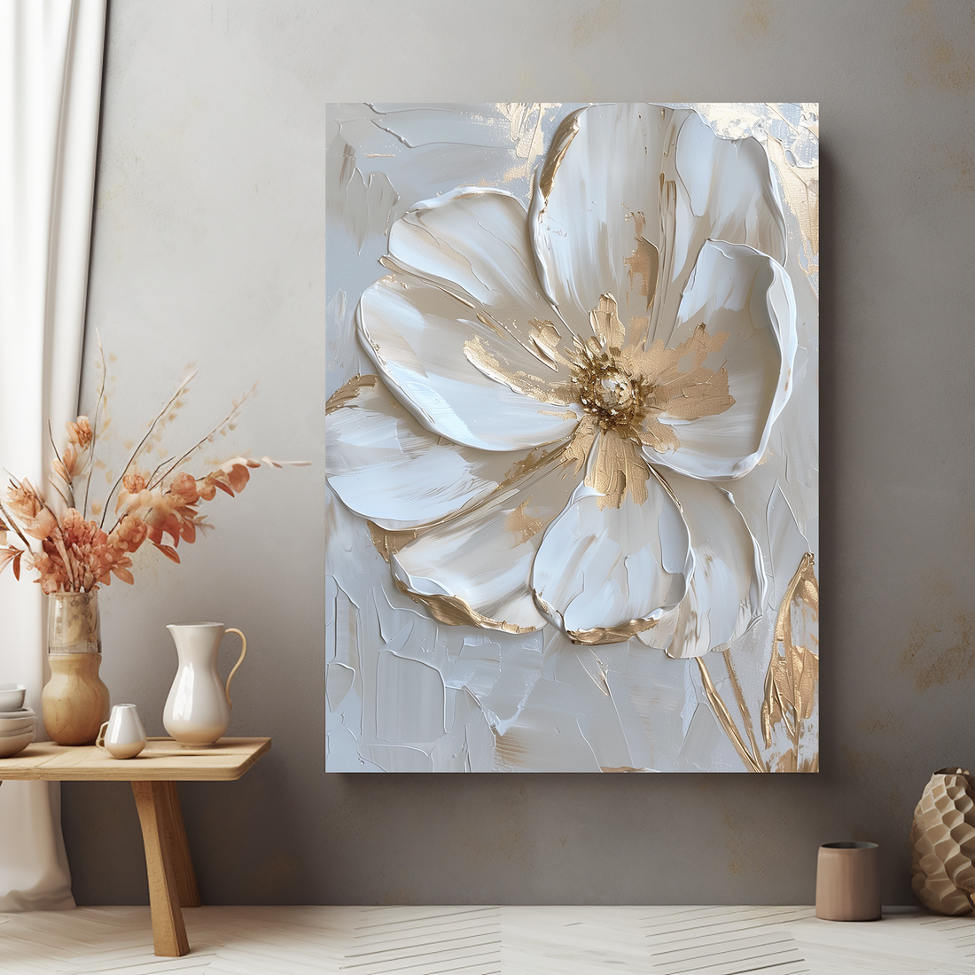 Stijlvolle wanddecoratie op plexiglas, dibond, en canvas uit de Flower collectie – luxe voor uw muur