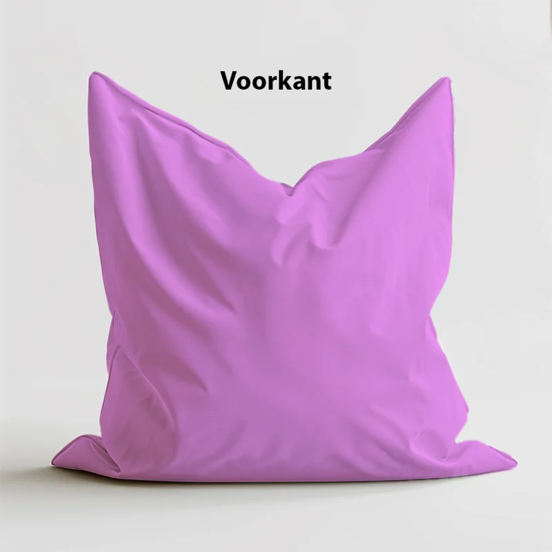 Tweekleurige zitzak in roze en blauw